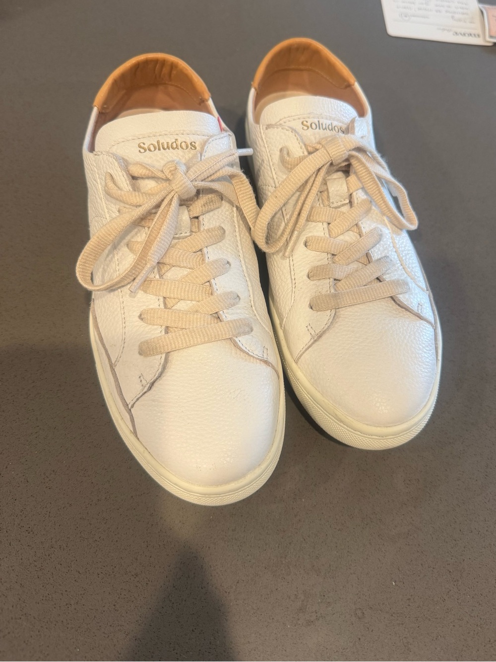 Soludos White Leather Sneakers